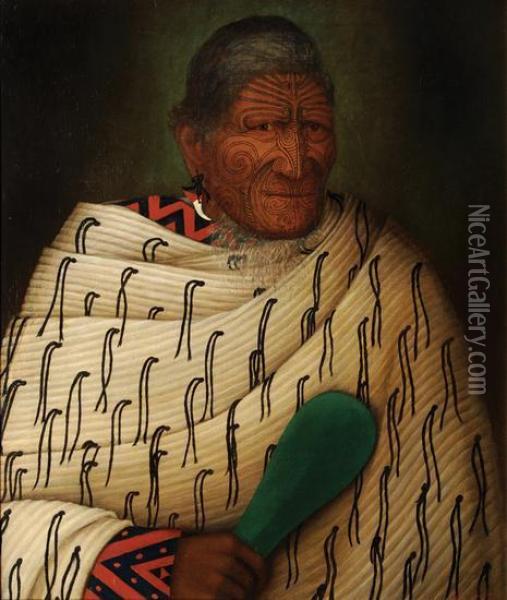 Portrait Of Patuone, Eruera Maihi Oil Painting - Bullock