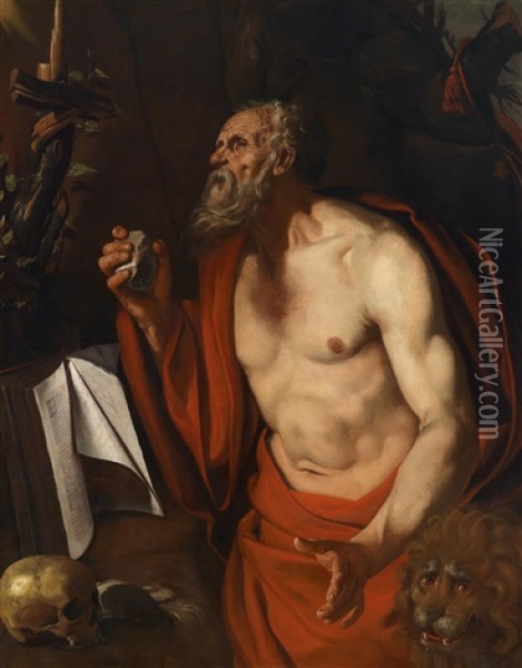 Der Busende Heilige Hieronymus Oil Painting -  Caravaggio