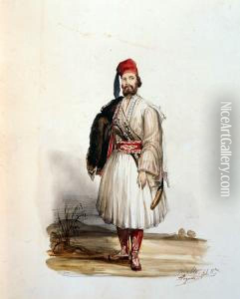 Soldat Maltais Oil Painting - Jules Robert Auguste