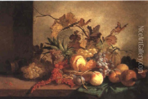 Exotic Still Life Oil Painting - George Lance