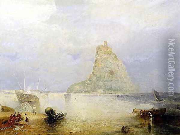 St. Michaels Mount, Cornwall, 1834 Oil Painting - Joseph Mallord William Turner