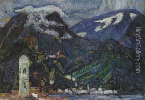 Alplandskap Oil Painting - Helmer Osslund