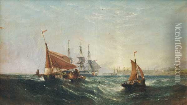 A Summer Morning Of Sheerness
 Oleo Sobre Tela Oil Painting - William Calcott Knell