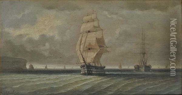 Navires Aux Abords Des Falaises Oil Painting - Ferdinand Bonheur