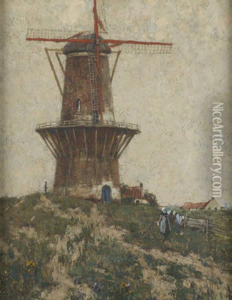 Le Moulin Oil Painting - Hendrick, Henri Cassiers