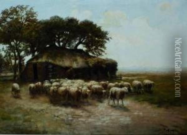 Schaapskooi Oil Painting - Fedor Van Kregten