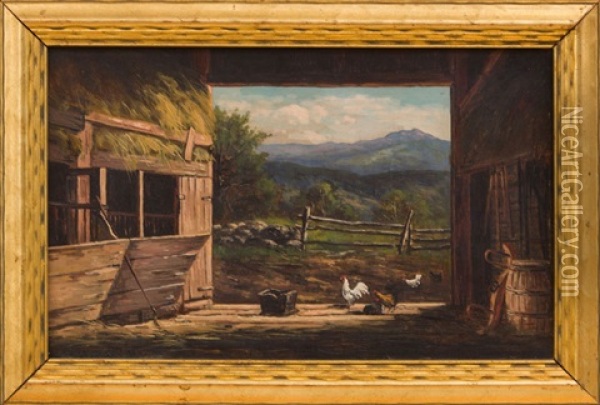 Mote Mountain From Old Barn In Jackson N.h. Oil Painting - Frank Henry Shapleigh
