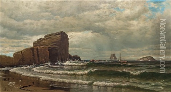 Rocky Shoreline Oil Painting - Alfred Thompson Bricher