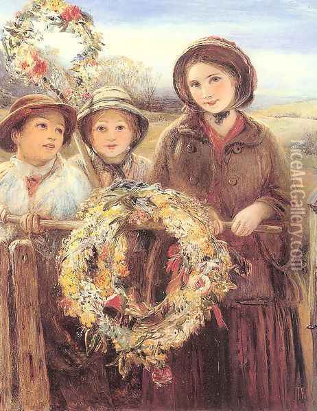 May Day Garlands 1860 Oil Painting - Thomas Falcon Marshall
