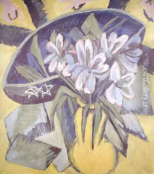 Flower Still Life with Tulips Oil Painting - Ernst Ludwig Kirchner