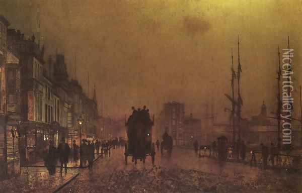 Glasgow Docks Oil Painting - John Atkinson Grimshaw