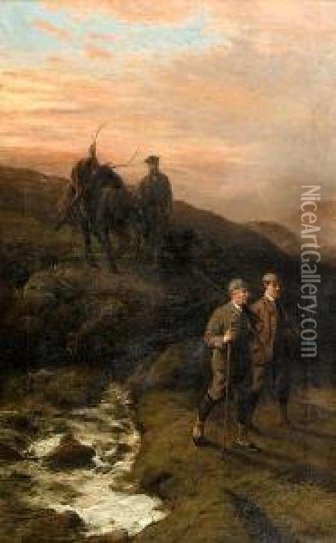 Stag Hunting; Going To The Hunt Oil Painting - George Earl