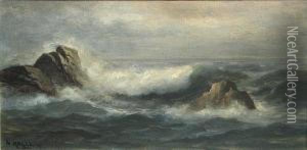 Coastal Rocks Oil Painting - Nels Hagerup