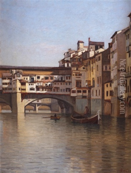 Rialto Bridge, Venice Oil Painting - Augustus Nicholas Burke