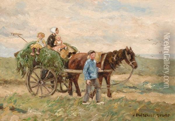 On The Way Back Home Oil Painting - Jan Zoetelief Tromp