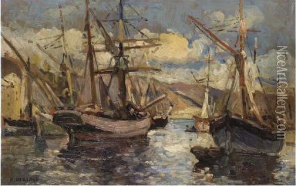 Voiliers Au Port Oil Painting - Henri Pierre Paillard