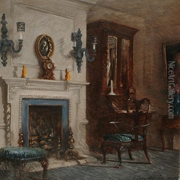 Fowlmere, Cambridge Oil Painting - Albert Chevallier Tayler