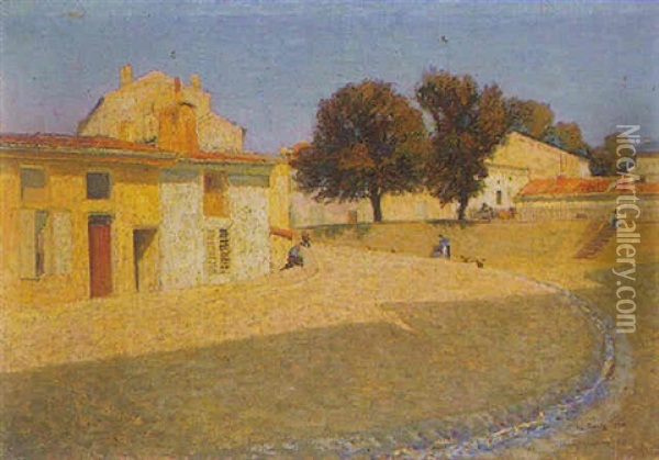 Le Village De Champigneulles Sous Le Soleil Oil Painting - Michel Auguste Colle
