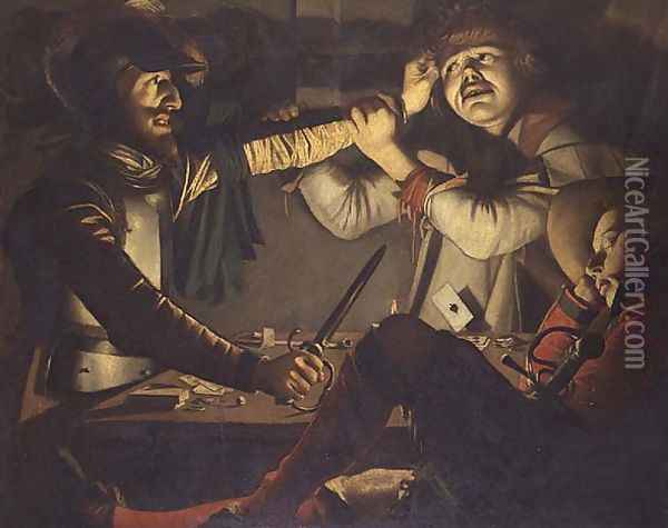 A Quarrel at a Game of Cards Oil Painting - Cryn Hendricksz Volmaryn