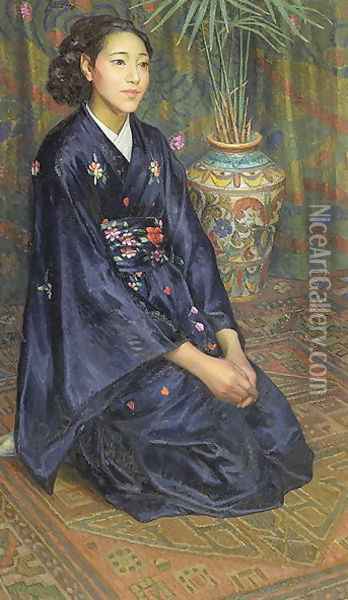 The Japanese Woman Oil Painting - Giovanni Battista Crema