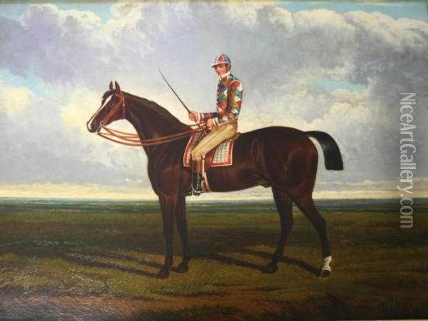 Portrait Of Blacklock With Jockey Up Oil Painting - John Frederick Herring Snr