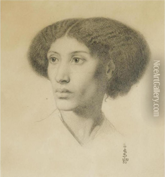 Portrait Of Fanny Eaton Oil Painting - Simeon Solomon