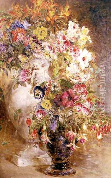 A Profusion of Flowers Oil Painting - William Huggins