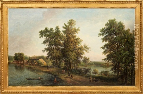 Osterby - Stordammsbrostet Oil Painting - Elias Martin