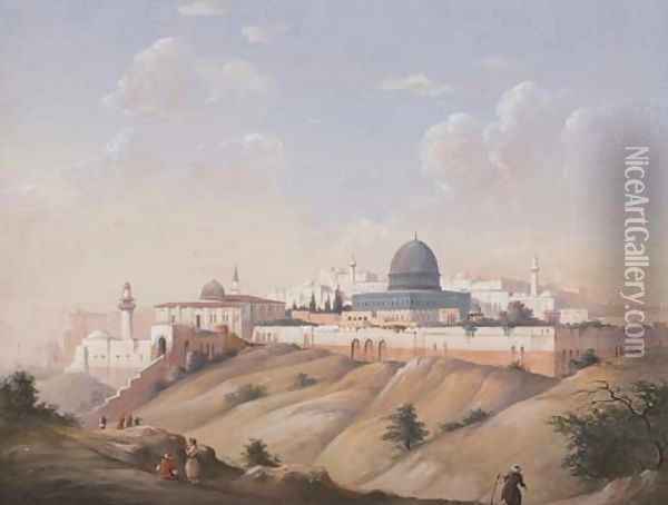 Veduta di Gerusalemme 2 Oil Painting - Ippolito Caffi