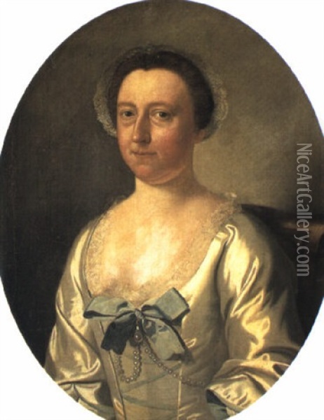 Portrait Of Ann, Wife Of The Hon. Thomas Arundell Oil Painting - William Hoare
