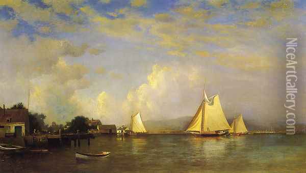 On the Hudson Oil Painting - Francis Augustus Silva