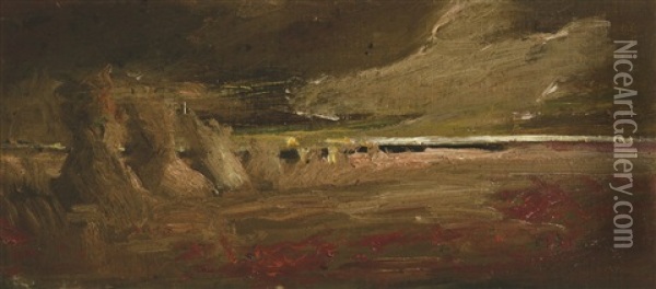 Strohmandl In Gewitterlandschaft Oil Painting - Anton Mueller-Wischin