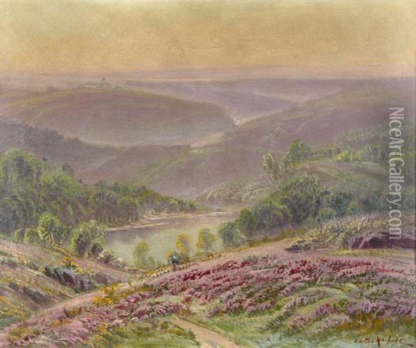 Paysage De Bruyeres Oil Painting - Gaston Anglade