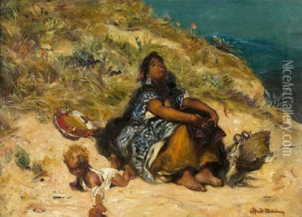 Berbere Et Enfant Oil Painting - Edme Alexis Alfred Dehodencq