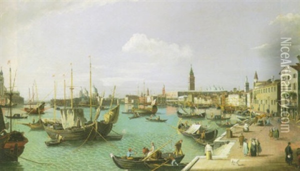 The Riva Degli Schiavoni, Venice, Looking West Oil Painting - William James