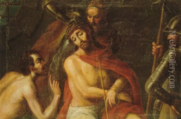 La Coronacion De Cristo Con La Corona De Espinas Oil Painting - Cristobal de Villalpando