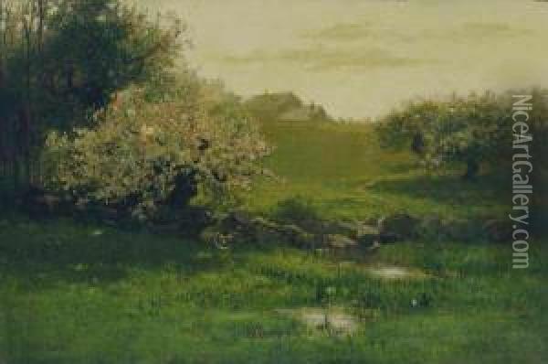 Apple Blossoms Oil Painting - Arthur Parton