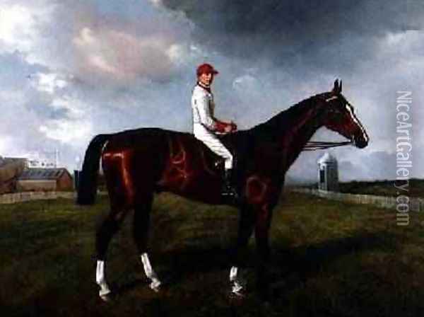 St Gatien with Charles Wood Up at Newmarket 1885 Oil Painting - Benjamin Cam Norton
