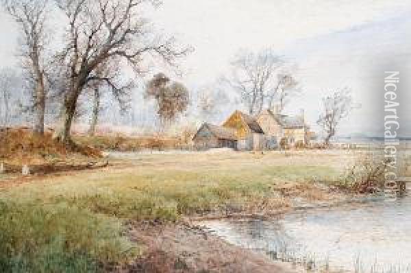 Springtime Near Fletching, Sussex Oil Painting - Arthur Willett