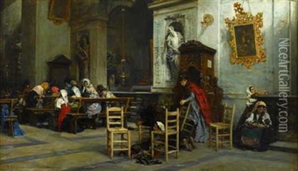 Santa Maria Della Pace, Roma Oil Painting - Raimundo de Madrazo y Garreta