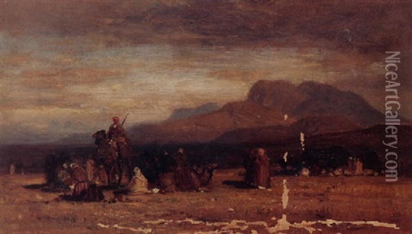 An Arab Encampment Oil Painting - Samuel Colman