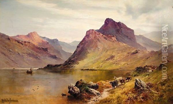 Stronachlacher, The Birth Place Of Rob Roy Oil Painting - Alfred de Breanski