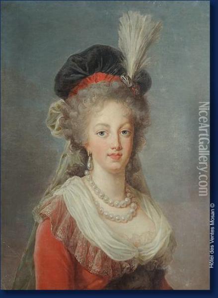 Portrait Demarie-antoinette Oil Painting - Elisabeth Vigee-Lebrun