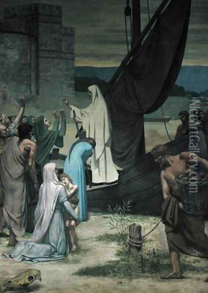 St. Genevieve Bringing Supplies to the City of Paris after the Siege Oil Painting - Pierre-Cecile Puvis De Chavannes