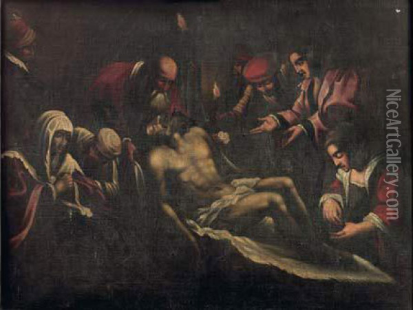 La Deposition Du Christ Oil Painting - Leandro Bassano