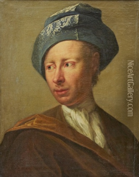 Portratt Forestallande Generalmajor Gustaf Abraham Piper Oil Painting - Johann Gottfried Dannhauer