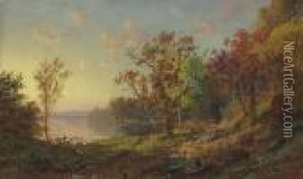 Driving Home The Flock Oil Painting - Jasper Francis Cropsey