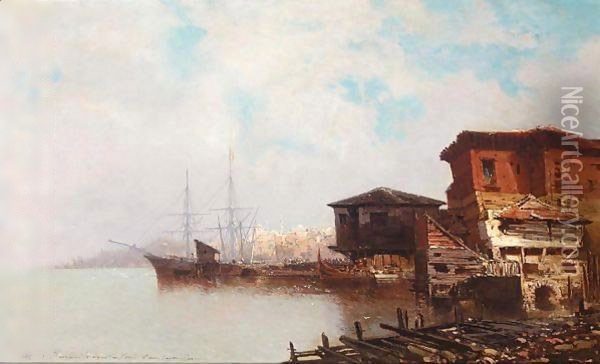 View Of Istanbul Oil Painting - Jean Baptiste Henri Durand-Brager