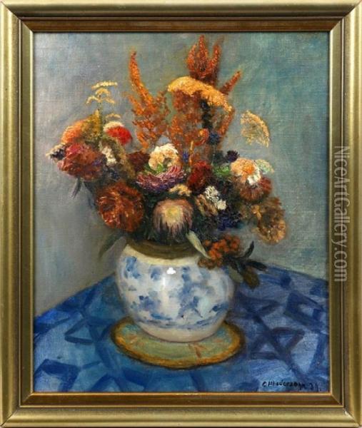 Herbstblumenstraus Oil Painting - Otto Modersohn