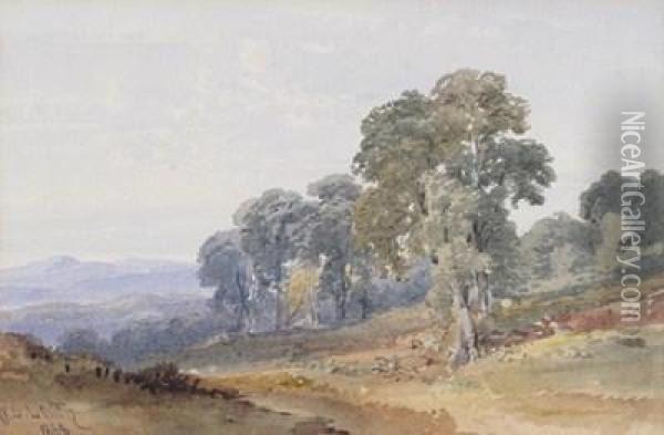 A Wooded Landscape Oil Painting - William Leighton Leitch